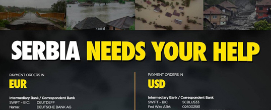 Help for victims of floods in Serbia